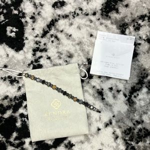 Kendra Scott custom black gold druzy stone tennis bracelet.